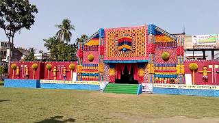 United club & Library Malda best durgo pujo pandal plastic bottle cutting