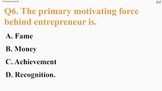 "Entrepreneurship" MCQ quiz