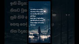 හද හඬනා පැය ගෙවුනාරතු නෙතු රෑ මැද දැවුනා..❤️‍🩹 #music #rap #love #sinhalashorts  #shorts #sad