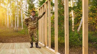 I'm building a house in the forest. Walling. Cooking mushrooms.