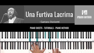 Una Furtiva Lacrima - Gaetano Donizetti (Sheet Music - Piano Solo - Piano Cover - Tutorial)