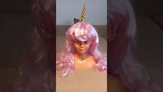 MY DAUGHTER 🙏 PUT A PINK BEAUTIFUL UNICORN WIG ON HER POP HAIR🙏🥰