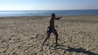 Carrara beach Italy shadow boxing