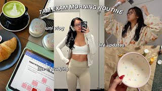 uni vlog: productive 7am exam morning routine, NEW hair care routine, internship & life updates 🧃