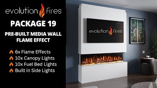 Evolution Fires Pre-Built Media Wall Package 19 Flame Effect.