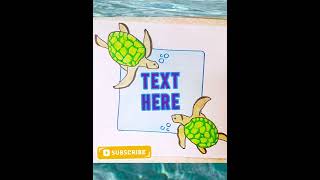 ocean day drawing status🌟turtle day poster drawing🌟easy turtle drawing🌟front page design