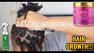 🔥HAIR GROWTH! How I Refresh My FINE NATURAL Hair Twist DAILY + Natural ✨GLOW Makeup | MARY K. BELLA