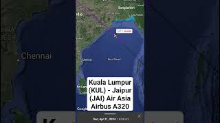 Kuala Lumpur (KUL) - Jaipur (JAI) Air Asia Airbus A320 #shorts