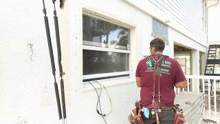 Exterior window removal using Makita chipping hammer