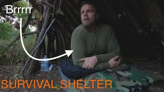 Part 2 Early Fall Forest Survival Shelter Overnight