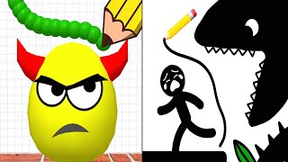 Draw To Smash: Logic puzzle vs Stickman Theif: Brain puzzles | All Levels | Satisfying ASMR Gameplay