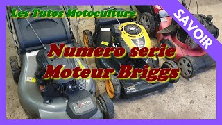 Tondeuse Briggs , ou trouver le numéro moteur