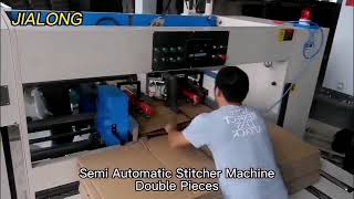 Semi automatic double piece stitcher machine