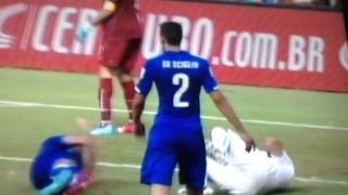 Luis Suarez BITES Giorgio Chiellini on shoulder Uruguay vs Italy 1-0 World Cup 2014 Reaction