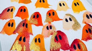 Let's paint these Whimsical Watercolor Halloween Ghosties in 5-minutes - simplest October pop-art!