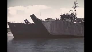 Footage from a boat from USS Gloucaster (CVE-109) of Sasebo Naval Base, Japan, September 28, 1945