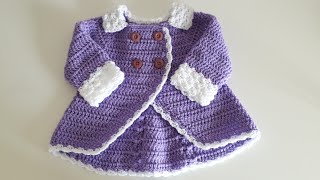 Crochet #38 How to crochet double breasted baby coat /Part1