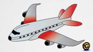 How to draw an AIRPLANE step by step