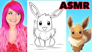 ASMR Coloring Pokémon Eevee | Calming ASMR Coloring for Relaxation & Stress-Relief