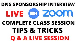 DNS SPONSORSHIP 2021 | LIVE INTERVIEW SESSION|FULL CLASS RECORDING |DOUBT CLEARING AND Q & A SESSION