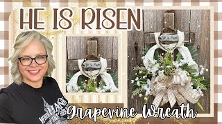 🌿 He is Risen Grapevine Cross Wreath || Be the Light! ✨ 🤎 Sharing His Love!