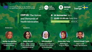 COP28: The Voices and Demands of Youth Advocates