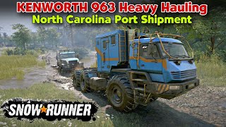 KENWORTH 963 Hauling Heavy Duty Caterpillar CT680 | Snowrunner Season 12