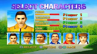 The Final Round (Konami Open Golf) (1996) PS1 - All Characters + Gameplay