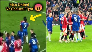 Man United Vs Chelsea Players Heated Moment 😠 | Martinez Tackle On Cole Palmer