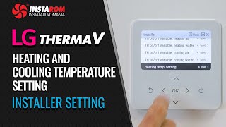 Heating and cooling temperature setting | LG Therma V heat pump | Installer setting  | 13/34