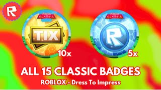 How to get ALL TIX & TOKEN BADGES in Dress To Impress - ROBLOX (TUTORIAL)