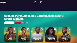 La Finale de Secret Story Afrique : Awa est en tête devant Kaaty et Emmanuel. (Les sondages)