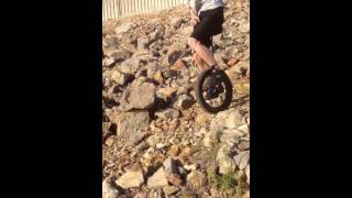 Loose rock unicycle Dam run