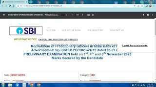 💯SBI PO Pre My Scorecard😕 72 attempts aur score😑💔 (4th nov 2nd shift)#sbi #sbipo