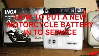 How to put a new motorcycle battery in service