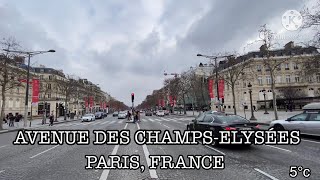 CHAMPS-ELYSÉES AVENUE, PARIS WALKING AROUND, ARC DE TRIOMPE, PARIS,FRANCE