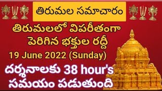 Tirumala daily updates | Tirumala darshan 19 june 2022 present situation |  TTD sarva darshan detail