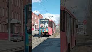 👋Пока-пока, кетчунезик 71-619К |  №10 | Маршрут 9, Омск #omsk #tram #transport #трамвай #омск