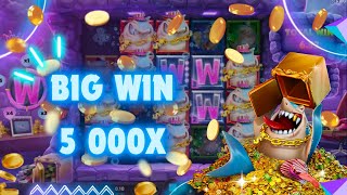 5,000 X BET MAX WIN CLEANS OUT SHARK WASH SLOT BY RELAX GAMING