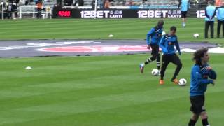 Newcastle Players Enter Training Session @ St James Park in 2012