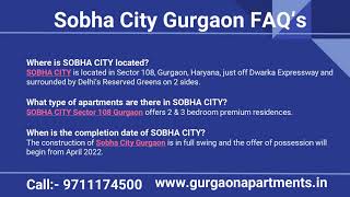 Sobha City, Sobha City Sector 108 Gurgaon, Sobha City Luxury Project on Dwarka Expressway 9711174500