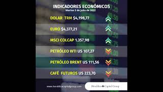 Indicadores económicos para el día 5 de julio del 2022, en Colombia.