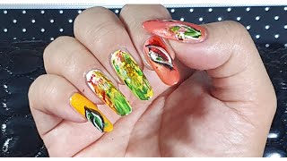 OMBRÈ NAIL FOIL, FALL NAIL ART