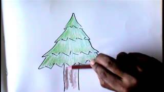 HOW TO  DRAW A CHRISTMAS TREE