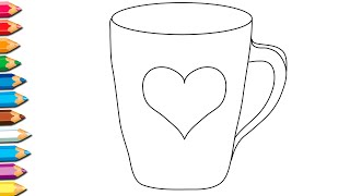 Bolalar uchun Krujka chizish / How to draw a Mug / Как нарисовать кружку для детей