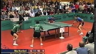 Tischtennis Bundesliga: Ma Wenge Petr Korbel vs Danny Heister Slobodan Grujic May 2002