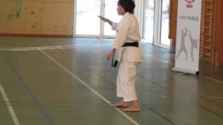 Okamoto-sensei demonstrates speed differences in kata Gangaku