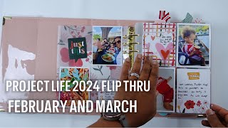 Project Life 2024: Feb and March FlipThrough using Ali Edwards Monthly kits