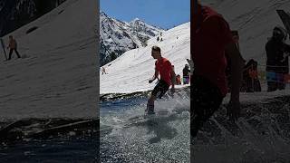 Boys Pond Skim - Water Slide Challenge Grimentz [24] #skiing #ski #switzerland #suisse #schweiz