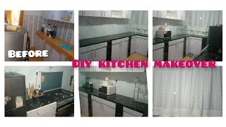 EXTREME DIY KITCHEN MAKEOVER/Contact paper installation/ New curtains e.t.c# Vivian